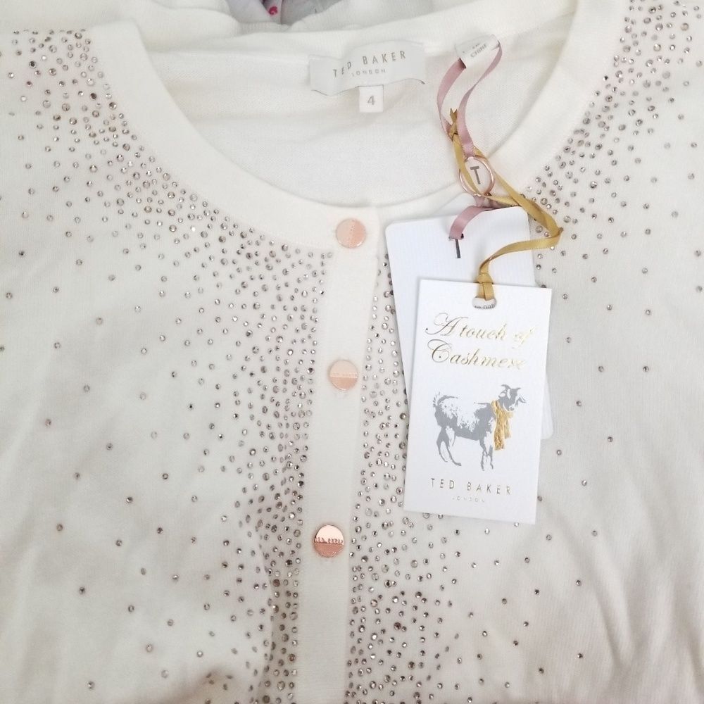 🍒NWT🍒 TED BAKER A TOUCH OF CASHMERE BLING CARDIGAN